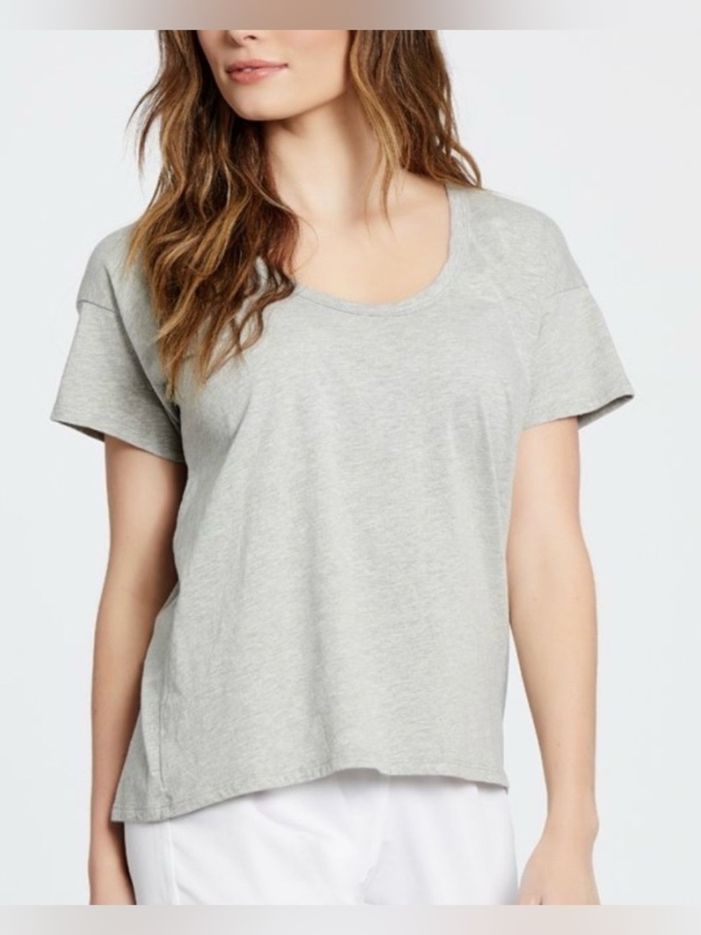 Maison Du Soir Drop Neck Top - Heather Gray